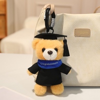 Porte-clés promotionnel en peluche ours de 15 cm pour la remise des diplômes, avec emblème scolaire, cadeau pour la promotion 2026