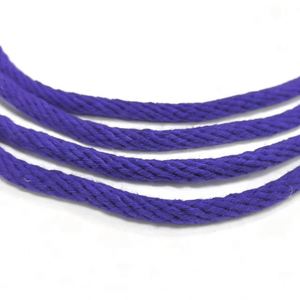 Cordon de taille tressé en pur coton violet personnalisé pour pantalon, cordon de capuche, vente directe d'usine de vêtements - Product Image 3