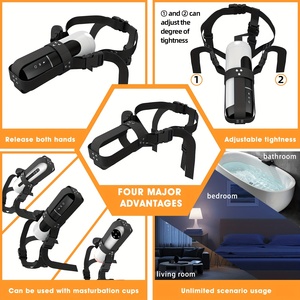 Adjustable Strap-on Automatic Male Masturbation Cup <strong>Wearable</strong> Sex <strong>Harness</strong> Male Hands Free Masturbator Sex Toys for Man - Product Image 1