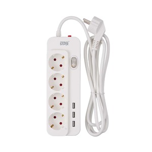 Winning Star Power Strip 4 Outlets 3 <b>Usb</b> Ports Flame Retardant Safety <b>Socket</b> European Plug 230V - Product Image 5