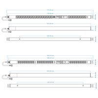 PDU intelligent 360-480V, 24 prises IEC C19, boîtier métallique, disjoncteur 3P, unité de distribution d'alimentation à commande à distance pour centre de données