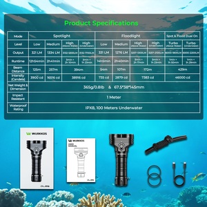 <span class=keywords><strong>Linterna</strong></span> <span class=keywords><strong>de</strong></span> Buceo Profesional Wurkkos 6000LM, Recargable Tipo C, Súper Brillante, LED, Anticorrosión, <span class=keywords><strong>Linterna</strong></span> Marina - Product Image 6