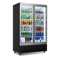 Jinfugui Porte en verre commerciale Double température Affichage des boissons Refroidisseur 450L vertical Boisson Réfrigérateur
