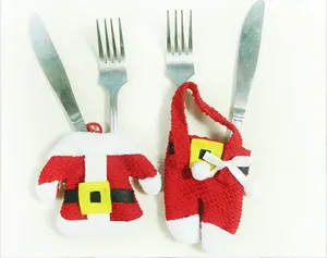 titular de utensilio de tela Suppliers-LJJZH259 de Navidad decoración de la Mesa de vajilla utensilios de cuchillo y tenedor del bolsillo de Navidad cubiertos bolsa