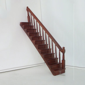 Échelle <span class=keywords><strong>de</strong></span> <span class=keywords><strong>maison</strong></span> <span class=keywords><strong>de</strong></span> poupée Miniature 1:12, échelle d'escalier en bois d'acajou, escalier personnalisé - Product Image 1