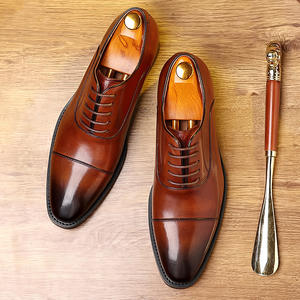 Chaussures habillées italiennes pour hommes en cuir véritable faites à la main de haute qualité, à bout carré, style Oxford, pour l'été et les mariages - Product Image 5