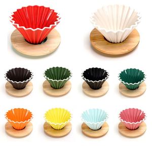 Taza de Filtro de Cerámica de Porcelana Ecológica Moderna con Diseño Origami para Café y Té, con Embudo y Herramientas para Verter - Product Image 1