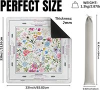 Tapis de Mahjong américain Factory American Flower (33"x33") - Tapis de jeu antidérapant et insonorisant pour Mahjong américain