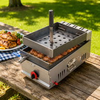 Gril à poulet au gaz robuste en acier inoxydable, machine de cuisson commerciale à pression simple pour la restauration