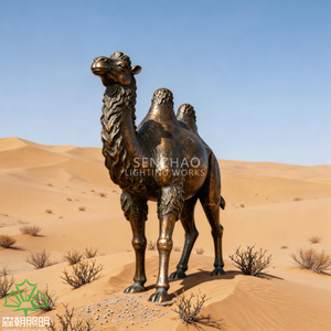 Estatua de Camello de Bronce de Tamaño Real Senzhao, Escultura Decorativa Moderna para Exteriores, para Parques Temáticos del Desierto y Jardines - Product Image 2