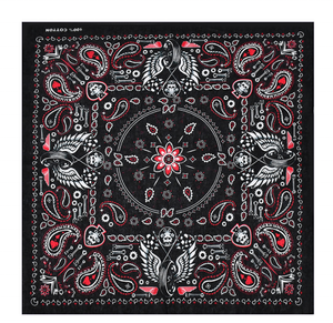 Pañuelo Cuadrado de Poliéster de Secado Rápido con Diseño de Calavera Esqueleto Personalizado de Fabricación OEM para Deportes al Aire Libre - Product Image 1