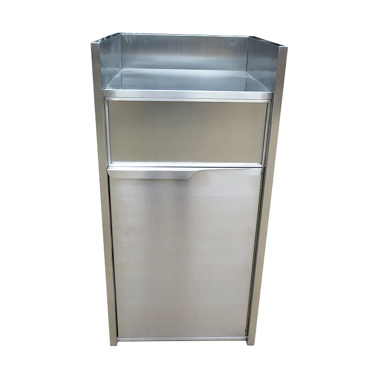 Factory Stainless Steel Dustbin Metal Trash Bin Outdoor Park Garbage Can