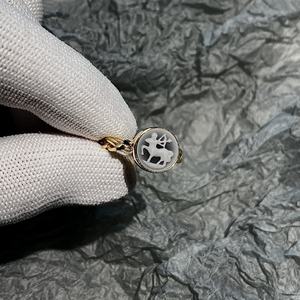 Heizun Usine Personnalisé Dainty 925 Sterling argent Vintage Fine <span class=keywords><strong>Camée</strong></span> Bijoux 18K Plaqué Or Signe Du Zodiaque Anneaux Ouverts pour Hommes - Product Image 6