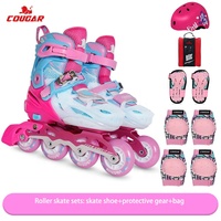 Patins à roulettes ajustables pour enfants avec roues lumineuses, respirants, pour garçons et filles, débutants, sports de plein air