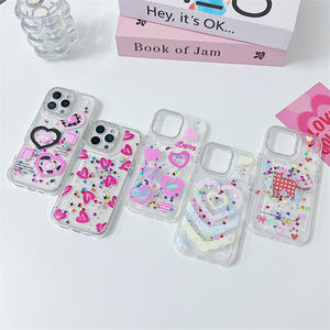 Fundas de teléfono móvil Handyhille para niña y mujer para Xiaomi Redmi <span class=keywords><strong>Note</strong></span> 14 Pro plus 5G, funda de corazón amoroso epoxi pintada - Product Image 6