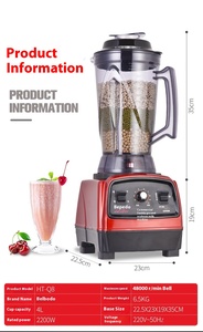 Licuadora Multifuncional de 2200W y 4L para Leche de Soya, Frutas y Verduras, Mezcladora de Alimentos, Batidora para Smoothies - Product Image 5