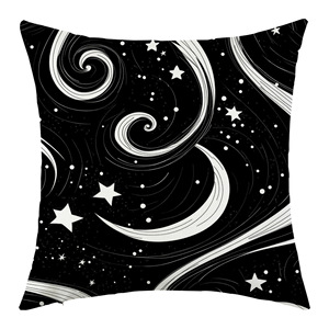 Funda de cojín Hanlin cuadrada con diseño de estrellas en blanco y negro, moderna, lavable, para sala de estar, sofá, asiento de coche, decoración de fiestas - Product Image 4