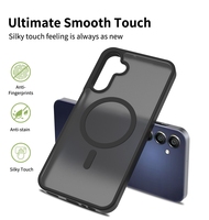Étui de téléphone portable translucide de luxe avec anneau magnétique, sensation de peau, pour Samsung Galaxy A15 4G / 5G, coque de téléphone personnalisée