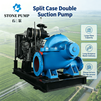 Pompe à eau à double aspiration en fonte haute pression de 4, 6, 8 et 10 pouces, grande capacité de débit, pour transport d'eau longue distance