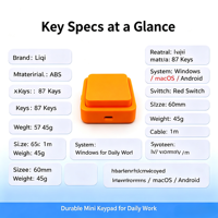 Keyboard Mini Mekanik Kustom Pabrik Tombol Tunggal Dapat Diprogram 2.4G Nirkabel untuk Pilihan Kabel Tombol Pintasan Makro Satu.