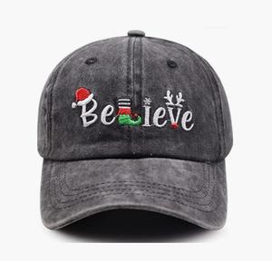 Cappelli di buon natale per uomo donna, berretto da Baseball natalizio ricamato in cotone con regolazione divertente - Product Image 1