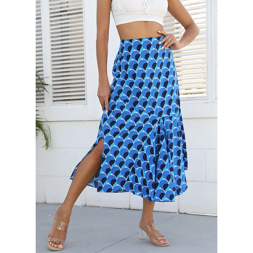 custom fashion high quality Natural Asymmetrical high quality girls pleated plaid skirt