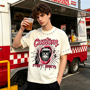 T-shirt en coton ample à col rond pour homme, t-shirt unisexe de haute qualité avec strass, imprimé graphique surdimensionné, manches courtes - Product Image 2