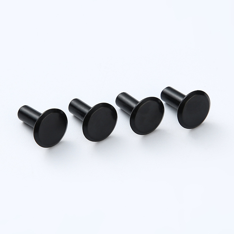 Factory Custom Stainless Steels/Carbon Steel Semi Hollow Rivets Black for Automotive Leather Sample Drawings Accepted