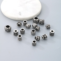 Vintage grand trou en acier inoxydable coulée nordique Viking Rune Tube entretoise perle breloques pour la fabrication de bijoux
