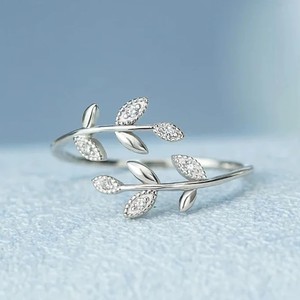 CAOSHI Custom popolare foglia di Design <span class=keywords><strong>brillante</strong></span> Zirconia cubica anelli di apertura per le donne da sposa argento/oro placcato CZ anelli femminili - Product Image 1