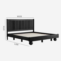 Lit double moderne en chêne massif de style français vintage, cadre de lit king-size rétro de luxe à profil bas, personnalisable OEM