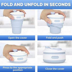 Miglior Regalo: Tazza Pieghevole da 12OZ con Motivo Marmorizzato, in Silicone con Moschettone, Tascabile, per Viaggi, Acqua, Birra, <span class=keywords><strong>Caffè</strong></span>, Tazza da Campeggio Richiudibile - Product Image 4