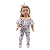 Nouvelle conception américaine, vêtements pour poupée Shafu unisexe de 18 pouces, jouet en peluche doux, pantalon évasé à une épaule, robe de mode pour bébé