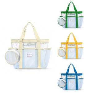 SH Mesh Beach <b>Bag</b> 4-6 <b>Compartments</b> Large Capacity Waterproof Eco-Friendly Fashion Portable Storage <b>Bag</b> Net Pockets Cosmetics - Product Image 1