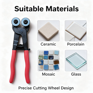 Alicates <span class=keywords><strong>para</strong></span> azulejos con ruedas, rueda de carburo de tungsteno, cuerpo de acero de alto carbono, mango recubierto, <span class=keywords><strong>para</strong></span> cerámica, porcelana, mosaico y vidrio - Product Image 4