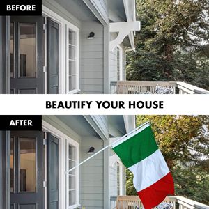 ธงชาติอิตาลี DB ขนาด 3x5 ฟุต พลาสติกพิมพ์ลายดิจิตอล พร้อมห่วงทองเหลือง ไม่พันกัน ใช้กับเสาหมุนได้ เหมาะสำหรับใช้งานกลางแจ้ง - Product Image 4