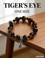 Bracelet en alliage exquis chinois, perles œil de tigre de haute qualité, style rétro, pour couple, idéal pour la saison des diplômes
