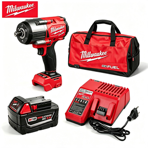 Clé à chocs électrique sans fil <span class=keywords><strong>Milwaukee</strong></span> M-18 FUEL avec batterie au lithium, chargeur, kit d'outils, ensemble d'outils électriques professionnels - Product Image 1