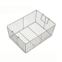 Panier de stérilisation médical en acier inoxydable, panier en treillis métallique, plateau organisateur pour instruments chirurgicaux de clinique, désinfection par autoclave