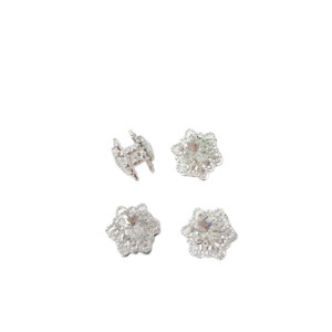 <b>Crystal</b> Snowflake Beaded Pen Charm Alloy Silver Plated Double Sided Hollow Star Shape For Pen <b>Beads</b> DIY Jewelry Accessories - Product Image 5