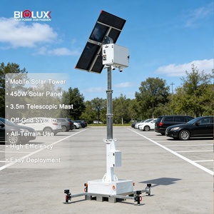 BIGLUX Remorque CCTV Mobile, Tour CCTV Solaire, Système de Surveillance par Caméra de Sécurité 4G avec Surveillance Solaire pour les Parking - Product Image 5