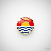 GREPAS GIFTS Épinglette drapeau Kiribati ronde de 1 pouce, épinglette patriotique mondiale pour chapeau