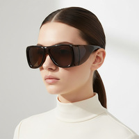 Lunettes de soleil carrées surdimensionnées de luxe, monture épaisse rétro, lunettes de soleil enveloppantes, lunettes futuristes Y2K, lunettes de soleil avec logo personnalisé