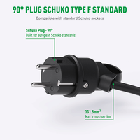 Kit de Conector y Acoplador Schuko para Exteriores de 90 Grados PHEIYON para Cable de Extensión de 3G1.5mm² para Ensamblaje de Cables