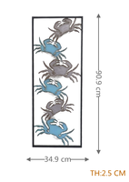 Décoration murale d'été MR Large Coastal Ocean Metal Crab Art Déco avec cadre, taille personnalisable, à suspendre