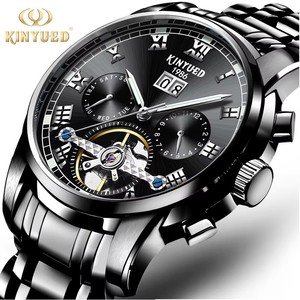Reloj Mecánico para Hombre KINYUED, Correa de Acero Inoxidable, Movimiento Mecánico Totalmente Automático, Visualización de Fecha y Día de la Semana, Función Luminosa HD - Product Image 2