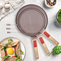 Poêle à crêpes en céramique avec poignée amovible, série 8/10/12 pouces, revêtement antiadhésif en aluminium moulé, sans PFAS, compatible four