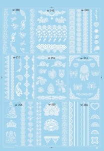 Clásico blanco encaje tatuaje temporal pegatinas extraíbles cuerpo arte pinturas para las mujeres y las niñas - Product Image 5