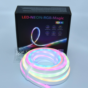 شريط إضاءة نيون <span class=keywords><strong>LED</strong></span> ذكي بتحكم عبر التطبيق، إضاءة <span class=keywords><strong>RGB</strong></span> 360 درجة، 10 أمتار/لفة، لتزيين المنزل والحفلات وإضفاء أجواء مميزة - Product Image 1