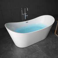 Baignoire autoportante moderne et écologique en acrylique, ronde, pour immersion profonde, avec garantie de 5 ans, pour 1 personne, grande taille, pour salle de bain intérieure